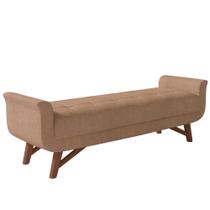 Puff Recamier Decorativo com Pés em Madeira 140 cm Itália P05 Bouclê Bege - Lyam Decor Puff Recamier Decorativo com Pés em Madeira 140 cm Itália P05 Bouclê Bege - Lyam Decor