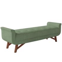 Puff Recamier Decorativo com Pés em Madeira 140 cm Itália P05 Bouclê Oliva - Lyam Decor Puff Recamier Decorativo com Pés em Madeira 140 cm Itália P05 Bouclê Oliva - Lyam Decor