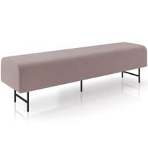 Puff Recamier Decorativo Com Pés Industrial 195cm Novara P05 Veludo Rosê - Lyam Decor