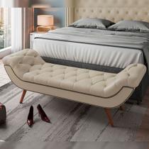 Puff Recamier Decorativo com Tachas 140 cm Santorini Facto Dunas Bege - Lyam Decor Puff Recamier Decorativo com Tachas 140 cm Santorini Facto Dunas Bege - Lyam Decor