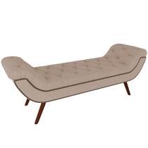 Puff Recamier Decorativo com Tachas 140 cm Santorini Linho Bege Escuro - Lyam Decor Puff Recamier Decorativo com Tachas 140 cm Santorini Linho Bege Escuro - Lyam Decor