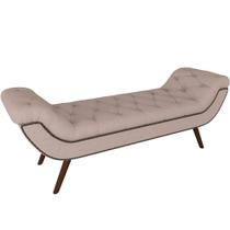 Puff Recamier Decorativo Com Tachas 140 Cm Santorini P05 Linho Bege - Lyam Decor Puff Recamier Decorativo Com Tachas 140 Cm Santorini P05 Linho Bege - Lyam Decor