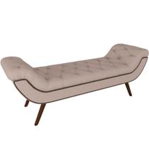 Puff Recamier Decorativo com Tachas 140 cm Santorini P05 Linho Bege - Lyam Decor Puff Recamier Decorativo com Tachas 140 cm Santorini P05 Linho Bege - Lyam Decor