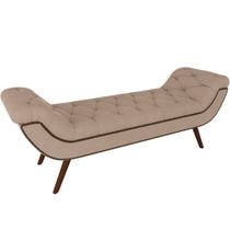 Puff Recamier Decorativo com Tachas 160 cm Santorini P05 Veludo Bege - Lyam Decor Puff Recamier Decorativo com Tachas 160 cm Santorini P05 Veludo Bege - Lyam Decor