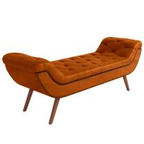 Puff Recamier Decorativo com Tachas 195 cm Santorini material sintético Camel - Lyam Decor