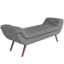 Puff Recamier Decorativo com Tachas 195 cm Santorini P05 Bouclê Cinza - Lyam Decor Puff Recamier Decorativo com Tachas 195 cm Santorini P05 Bouclê Cinza - Lyam Decor