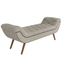 Puff Recamier Decorativo com Tachas 195 cm Santorini P05 Bouclê Creme - Lyam Decor Puff Recamier Decorativo com Tachas 195 cm Santorini P05 Bouclê Creme - Lyam Decor