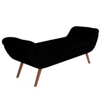Puff Recamier Decorativo com Tachas 195 cm Santorini P05 Bouclê Preto - Lyam Decor Puff Recamier Decorativo com Tachas 195 cm Santorini P05 Bouclê Preto - Lyam Decor