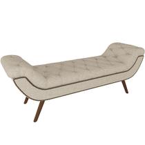 Puff Recamier Decorativo com Tachas 195 cm Santorini P05 Linho Cru - Lyam Decor Puff Recamier Decorativo com Tachas 195 cm Santorini P05 Linho Cru - Lyam Decor