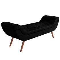 Puff Recamier Decorativo com Tachas 195 cm Santorini P05 material sintético Preto - Lyam Decor Puff Recamier Decorativo com Tachas 195 cm Santorini P05 material sintético Preto - Lyam Decor