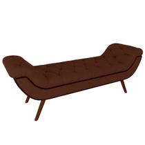 Puff Recamier Decorativo com Tachas 195 cm Santorini P05 Veludo Marrom - Lyam Decor Puff Recamier Decorativo com Tachas 195 cm Santorini P05 Veludo Marrom - Lyam Decor