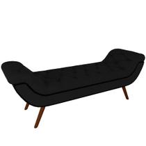 Puff Recamier Decorativo com Tachas 195 cm Santorini P05 Veludo Preto - Lyam Decor Puff Recamier Decorativo com Tachas 195 cm Santorini P05 Veludo Preto - Lyam Decor
