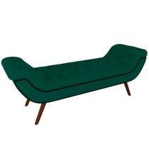 Puff Recamier Decorativo com Tachas 195 cm Santorini Veludo Verde - Lyam Decor