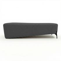 Puff Recamier Decorativo Orgânico Lavie 140cm Premium Bouclê Cinza Escuro - Abmaza