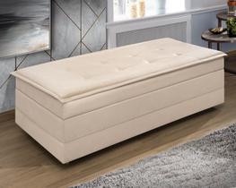 Puff Recamier Estofado De Cama Para Quarto Escritório Visitas Com Bau Que Vira Cama De Casal Super Confortável