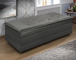 Puff Recamier Estofado De Cama Para Quarto Escritório Visitas Com Bau Que Vira Cama De Casal Super Confortável