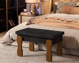 Puff Recamier Madri Pés de Madeira 0,80 - Várias Cores - JM Casa dos Móveis