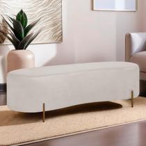 Puff Recamier Orgânico Maitê 1,38m Para Quarto Loja Bouclê Bege SOFA STORE