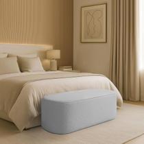 Puff Recamier Paris 140 cm Estofado para Quarto Casal Boucle Premium - Clique Chique Puff Recamier Paris 140 cm Estofado para Quarto Casal Boucle Premium - Clique Chique