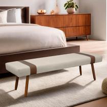 Puff Recamier Retangular para Sala Quarto Belt 140cm Bouclê