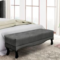 Puff Recamier Retrô Luis Xv Captonê para Quarto Vicenza 160cm Suede S04 - D'Rossi Puff Recamier Retrô Luis Xv Captonê para Quarto Vicenza 160cm Suede S04 - D'Rossi