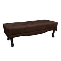 Puff Recamier Retrô Luis Xv Captonê para Quarto Vicenza 90cm Suede Café S04 - D'Rossi