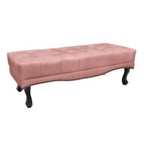Puff Recamier Retrô Luis Xv Captonê Quarto Vicenza 90cm Veludo Rosa S04 - D'rossi
