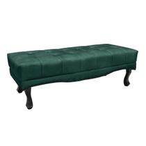 Puff Recamier Retrô Luis Xv Captonê Vicenza 90cm Veludo S04 Cor Verde