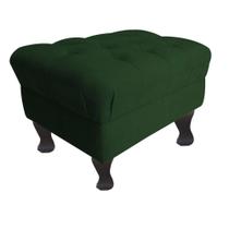 Puff Recamier Retrô Luis Xv Suede Verde - 50 cm