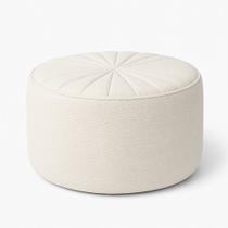 Puff Redondo 73cm Hermon Boucle Off White - Sallar Home