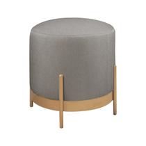 Puff Redondo Ágar em Linho e Base Metal Dourado Puff Redondo Ágar em Linho e Base Metal Dourado