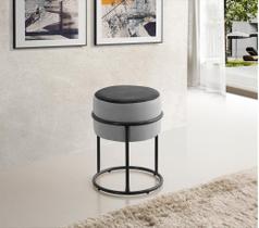 Puff Redondo Banqueta Macio Para Sala De Estar E Penteadeira Camarim Estilo Industrial Com Base Argola