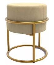 Puff Redondo Base de Ferro Dourada Puff Redondo Base de Ferro Dourada