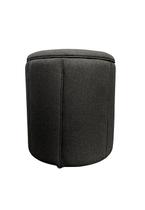 Puff Redondo Baú Não É Segredo Debrum Linho Chumbo 40X45 Puff Redondo Baú Não É Segredo Debrum Linho Chumbo 40X45