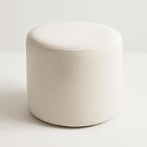 Puff Redondo Bouclé 45cm X 40cm Estofado Moderno Resistente