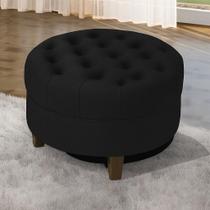 Puff Redondo Capitonê Amsterdã Decorativo Moderno Suede Para Sala Estar Quarto AV