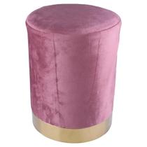 Puff Redondo Cazza Soho 35cm Suede Rosa