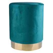 Puff Redondo Cazza Soho 35cm Suede Verde