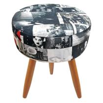 Puff Redondo Classic Estampado Charles Chaplin