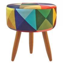 Puff Redondo Classic Estampado Triangulo Colorido