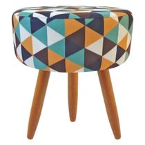 Puff Redondo Classic Estampado Triangulo Verde