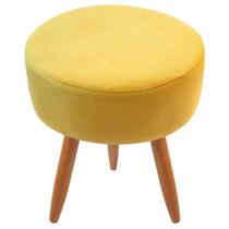 Puff Redondo Classic Suede Amarelo