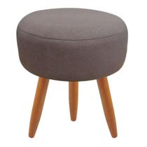 Puff Redondo Classic Suede Marrom Claro