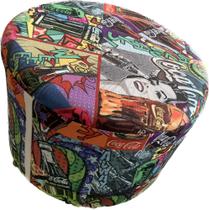 Puff Redondo Colorido Estampado