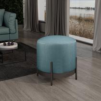 Puff Redondo com Base de Ferro e Estofado Ágar