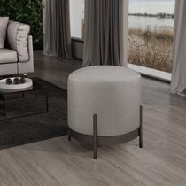 Puff Redondo com Base de Ferro e Estofado Ágar