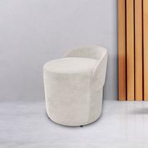 Puff Redondo Com Encosto Forma Orgânica para Sala Bouclé Yuri