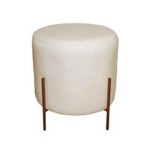 Puff Redondo Decorativo Base Pés De Ferro Luma Bege Base Pés bronze Puff Redondo Decorativo Base Pés De Ferro Luma Bege Base Pés bronze