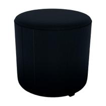 Puff Redondo Decorativo Copenhage 43 Cm Veludo Inca Milani Store Preto