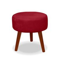 Puff Redondo Decorativo Danny Vermelho Pés Palito